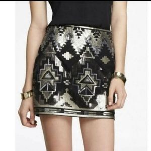 Express black and silver sequin mini skirt  sz S
